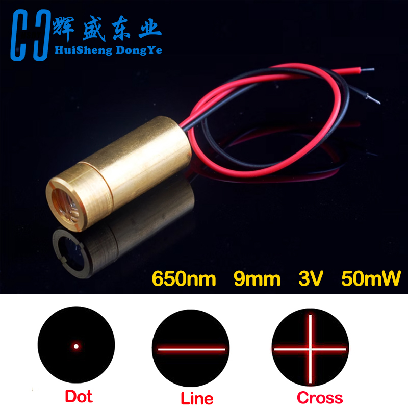 Industrial Laser Light - Testa laser 650nm 9mm 3V 50mW