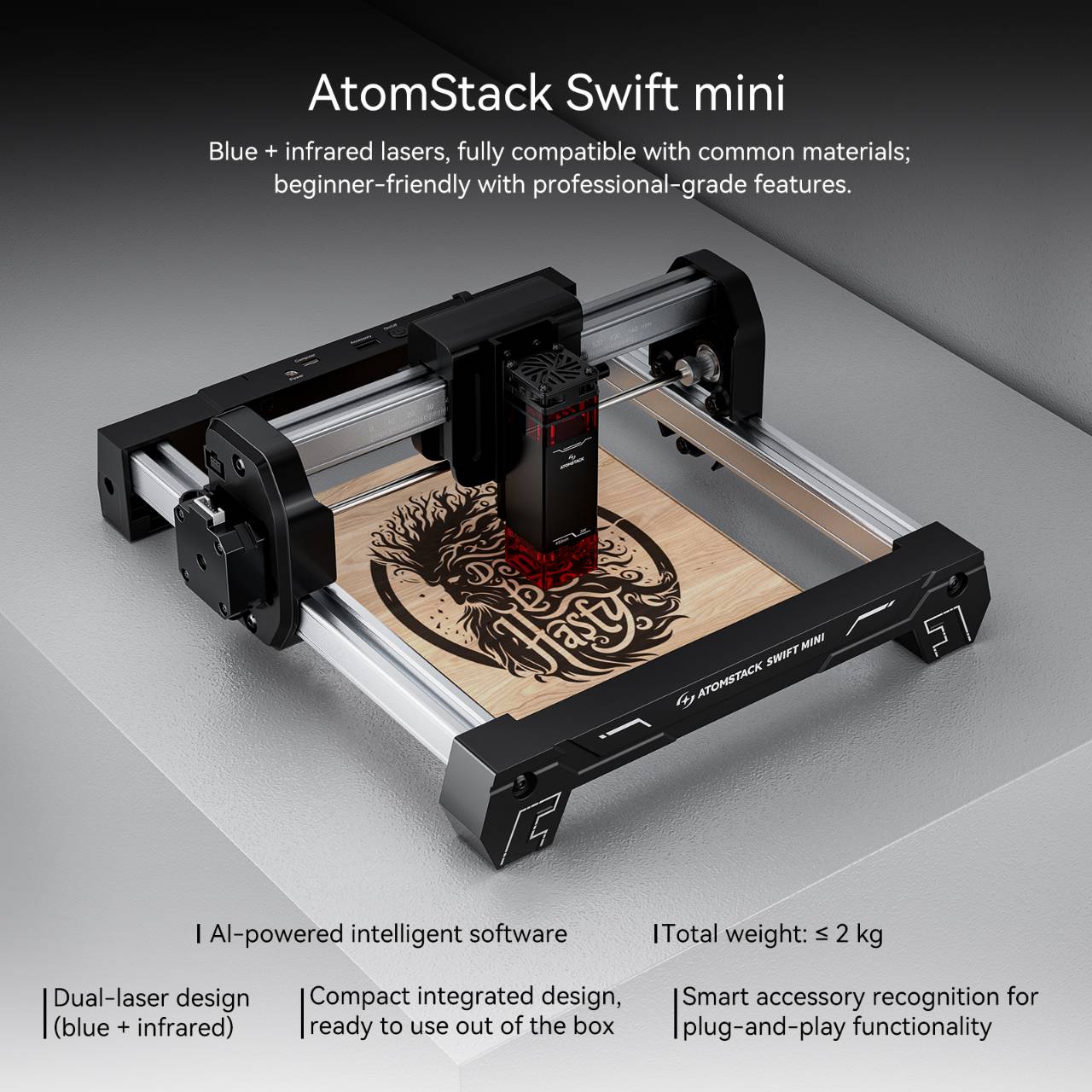 ATOMSTACK Swift Mini Incisore  - Industrial Laser Printing recensione e prezzo